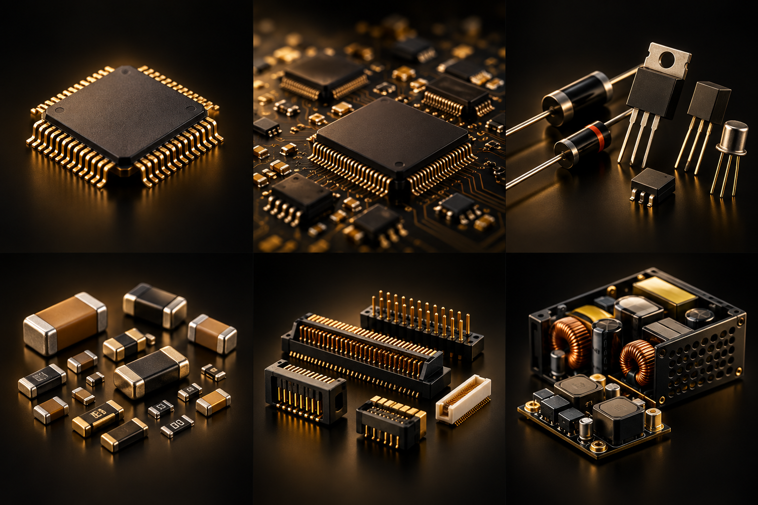 Electronic component product lines illustration