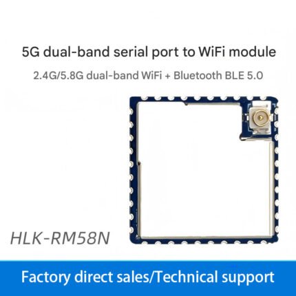 RM58N Serial to WiFi Module, 5G Dual-Band Low-Power Bluetooth Combined Wireless Transparent Transmission Module