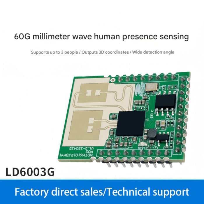 60G millimeter-wave radar gesture recognition 3D human presence sensing LD600 3G serial communication