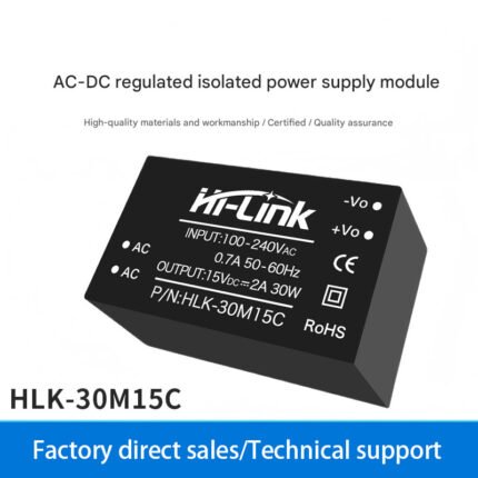 220V to 15V 2A isolated power supply module 30M15C AC-DC voltage regulator circuit board with built-in EMC circuit.