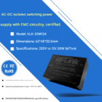 20M12A AC-DC switching power supply, 220 RPM to 12V 20W step-down isolated power supply module with EMC circuit.
