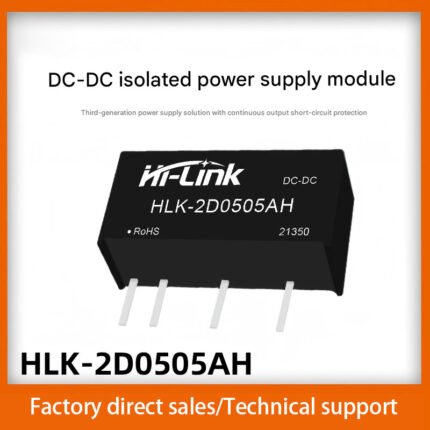 DC-DC isolated power supply module 5V to 5V 400mA 2W, short circuit protection 2D0505AH