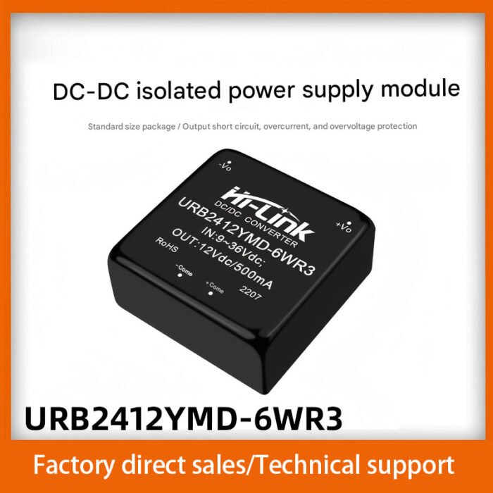 DC-DC isolated voltage regulator, single output, ultra-wide voltage range 9-36V input, URB2412YMD-6WR3