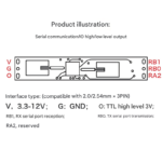 10g sensor radar module LD102 hand-scanning sensor switch near-field hand gesture trigger sensor serial port IO output - Image 4