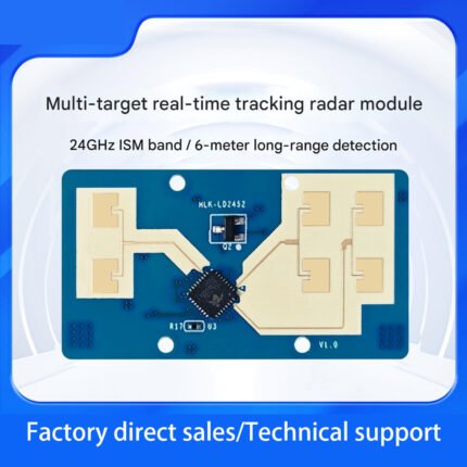 LD2452 24G Multi-Target Human Positioning and Tracking Radar Module - One Transmitter, Two Receivers, Wall-Mounted Installation