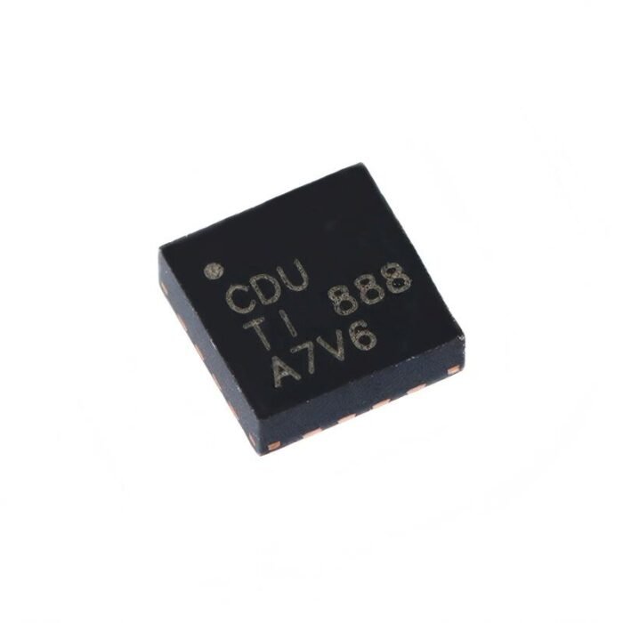 Surface mount BQ24075RGTR, silkscreened CDU QFN-16, battery power management chip