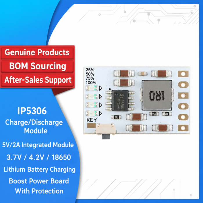 IP5306 Charge and Discharge Module 5V/2A Charge and Discharge Integrated Module 3.7V4.2V18650 Lithium Battery Power Supply Board