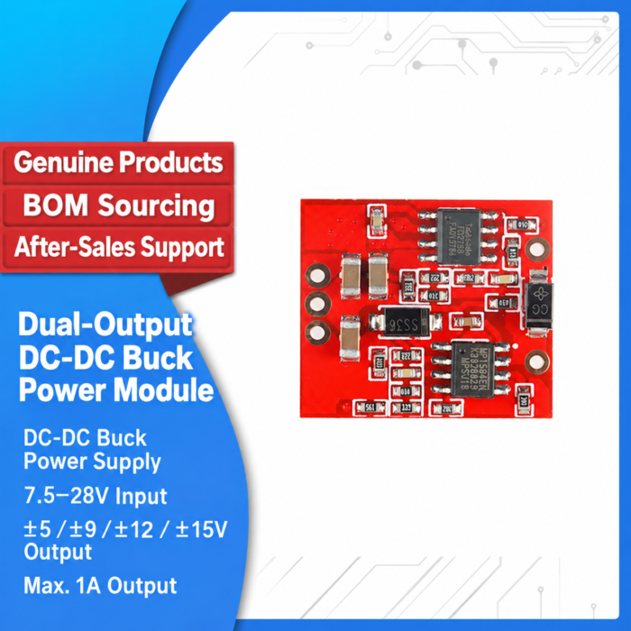 Dual-Channel DC-DC Buck Power Module Positive and Negative Dual 5/9/12/15V Power Supply Input 7.5-28V Current 1A