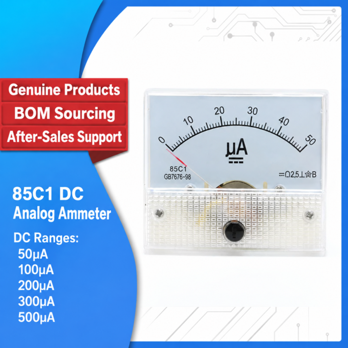 85C1 Type 50uA 100uA 200uA 300uA 500uA DC Analog Pointer Ammeter Head Mechanical Meter