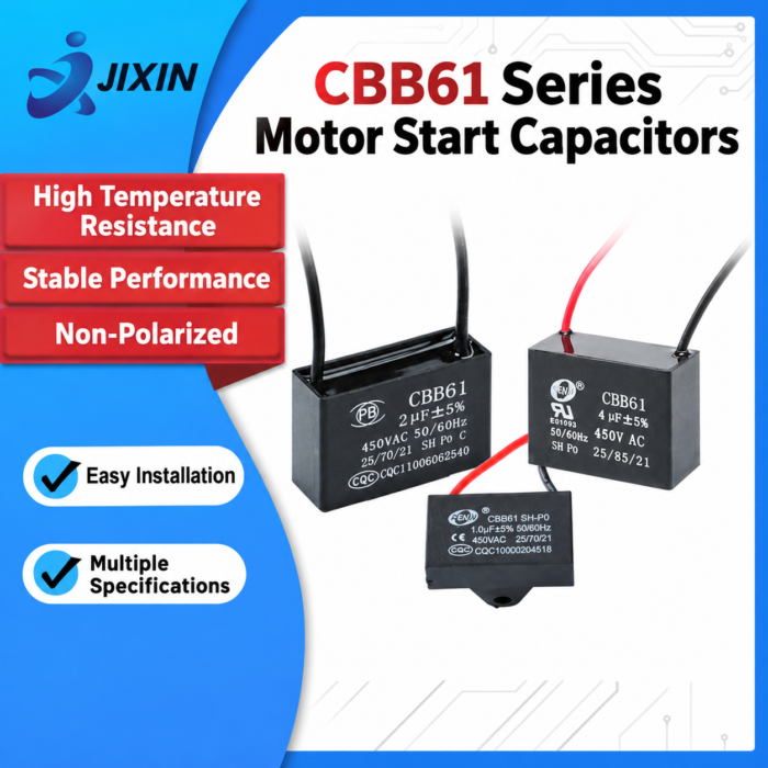 CBB61 Fan Motor Start Capacitor 450V Fan / Range Hood For 1/1.5/1.8/2/2.5/3/4/20UF