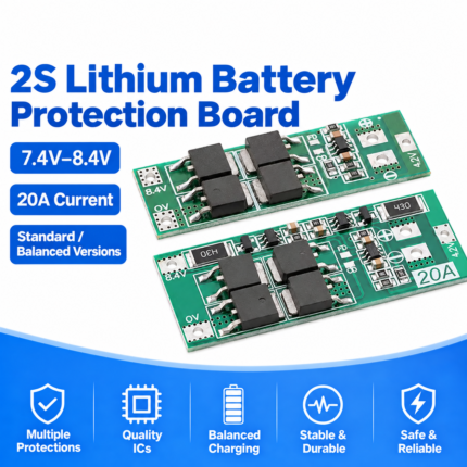 2S 7.4V–8.4V 20A Lithium Battery Protection Board for 18650 Cells